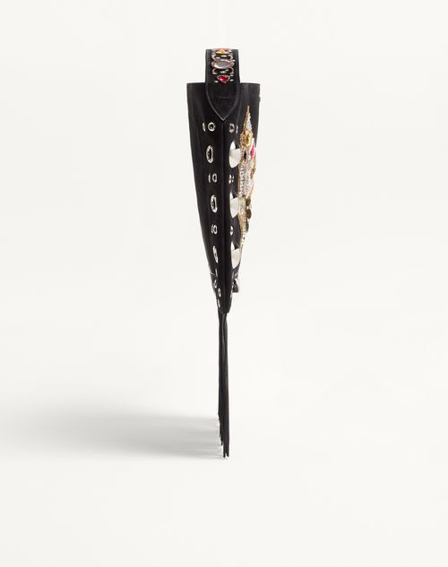 Valentino Garavani - Valentino Garavani Nellcôte Embroidered Shoulder Bag With Fringes - Multicolour - Woman - Shoulder Bags